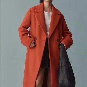 Anthropologie NVLT Women's Red Trench Coat size S NWT